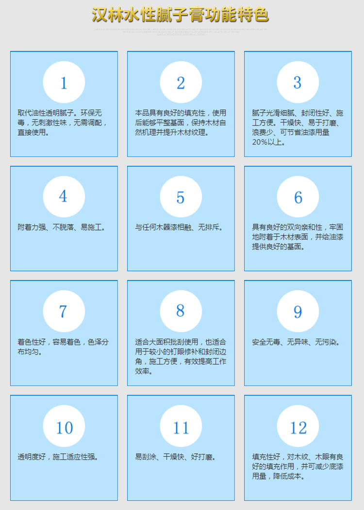 旭彩网木器家具透明腻子
