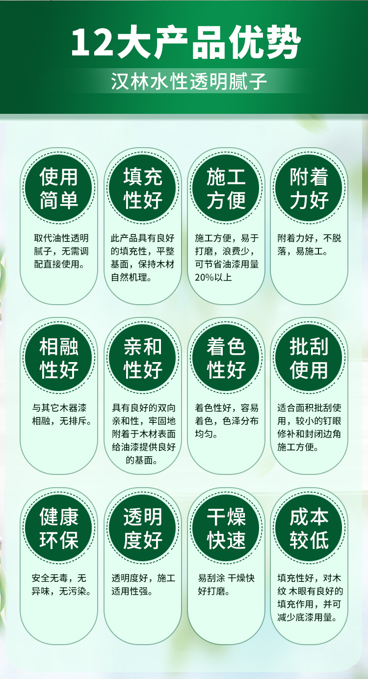 旭彩网水性透明腻子